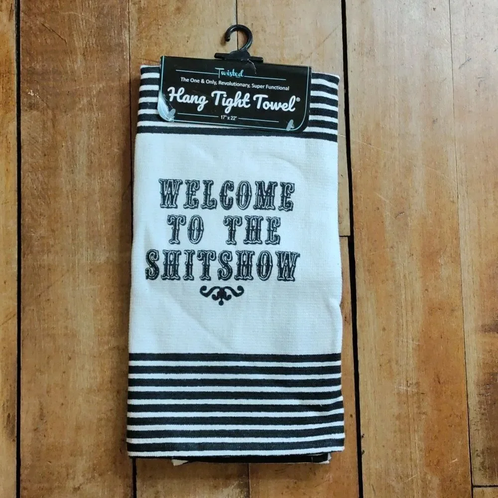 Welcome To The Sht Show Kitchen Towel Stone Coaster New With Tags Cotton Gift